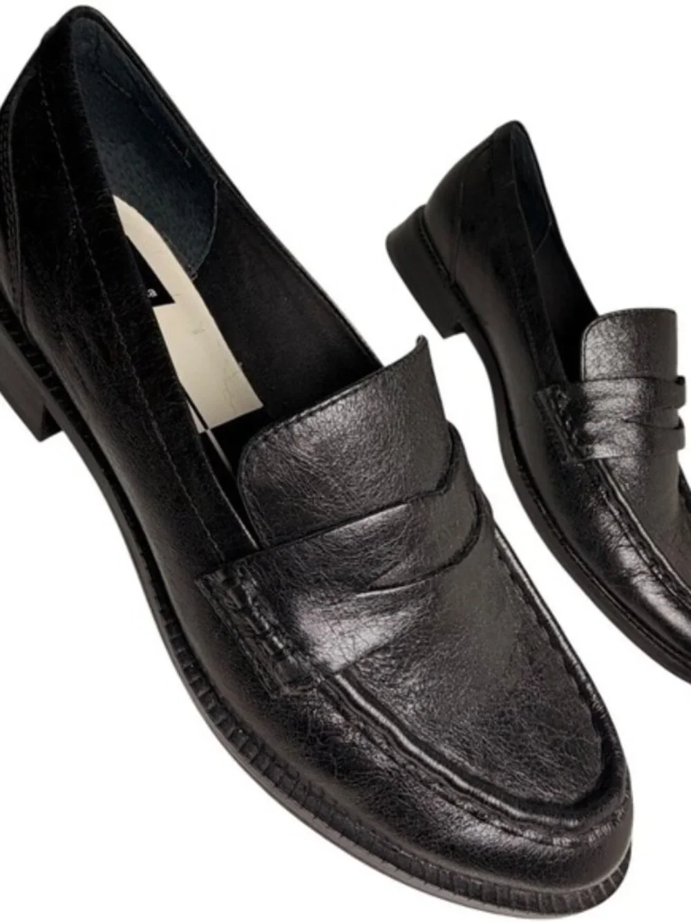 New In Box Dolce Vita Hilly Wide Black Penny Loafers sz 8.5W